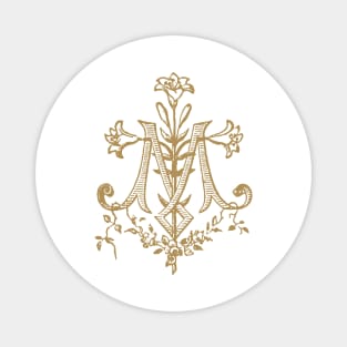 Vintage Virgin Mary Monogram Auspice Maria Magnet